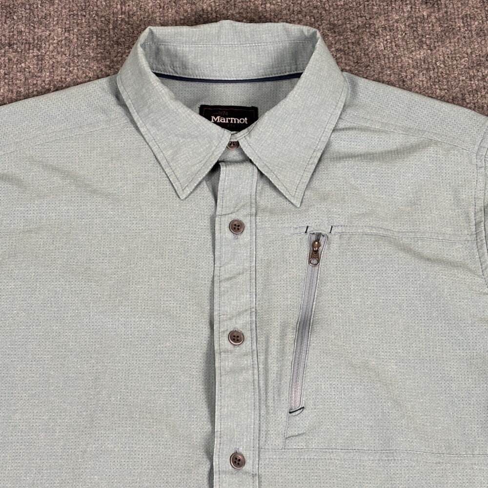 Marmot Blue Long Sleeve Button Down Shirt Mens Medium